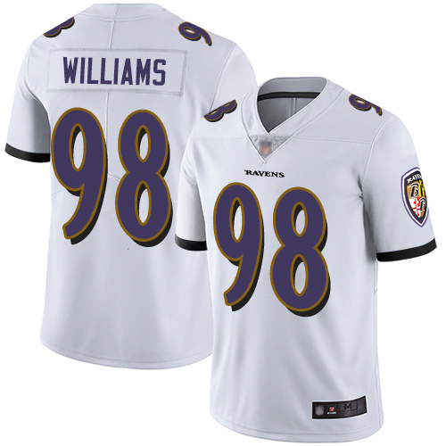 Baltimore Ravens Limited White Men Brandon Williams Road Jersey NFL Football #98 Vapor Untouchable